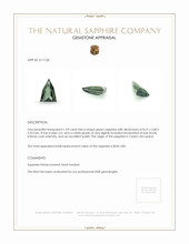 1.09 Ct. Green Sapphire from Ceylon (Sri Lanka) Appraisal