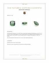 1.10 Ct. Green Sapphire from Ceylon (Sri Lanka) Appraisal
