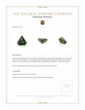 1.16 Ct. Green Sapphire from Ceylon (Sri Lanka) Appraisal