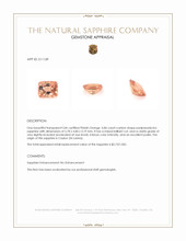 0.86 Ct. Padparadscha Sapphire from Ceylon (Sri Lanka) Appraisal