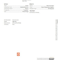 0.86 Ct. Padparadscha Sapphire from Ceylon (Sri Lanka) Scan Report