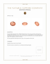 0.87 Ct. Padparadscha Sapphire from Ceylon (Sri Lanka) Appraisal