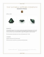 1.30 Ct. Green Sapphire from Ceylon (Sri Lanka) Appraisal