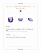 0.75 Ct. Purple Sapphire from Ceylon (Sri Lanka) Appraisal