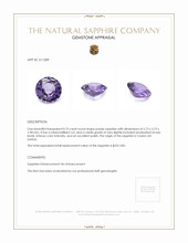 0.75 Ct. Purple Sapphire from Ceylon (Sri Lanka) Appraisal