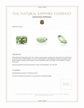 5.26 Ct. Green Sapphire from Ceylon (Sri Lanka) Appraisal