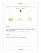 2.43 Ct. Yellow Sapphire from Ceylon (Sri Lanka) Appraisal