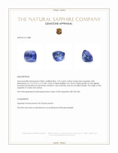 2.52 Ct. Blue Sapphire from Ceylon (Sri Lanka) Appraisal