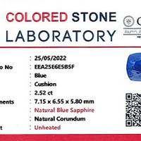 2.52 Ct. Blue Sapphire from Ceylon (Sri Lanka) Scan Report