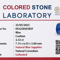 2.52 Ct. Blue Sapphire from Ceylon (Sri Lanka) Scan Report
