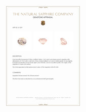 2.45 Ct. Peach Sapphire from Ceylon (Sri Lanka) Appraisal