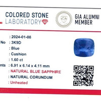 1.60 Ct. Blue Sapphire from Ceylon (Sri Lanka) Scan Report
