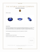 3.48 Ct. Blue Sapphire from Ceylon (Sri Lanka) Appraisal