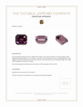 5.38 Ct. Pinkish Purple Sapphire from Ceylon (Sri Lanka) Appraisal