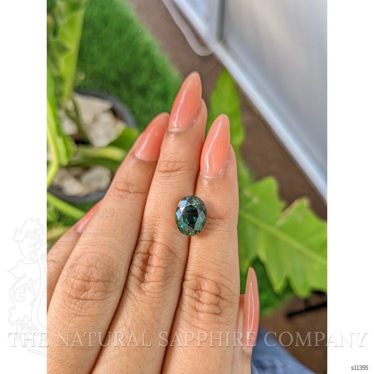 5.46 Ct. Greenish Blue Sapphire from Ceylon (Sri Lanka)