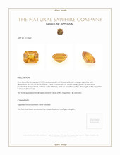 2.03 Ct. Yellowish Orange Sapphire from Ceylon (Sri Lanka) Appraisal