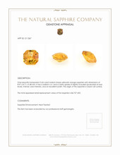 3.65 Ct. Yellowish Orange Sapphire from Ceylon (Sri Lanka) Appraisal