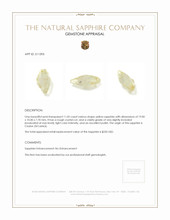 11.02 Ct. Yellow Sapphire Crystal from Ceylon (Sri Lanka) Appraisal