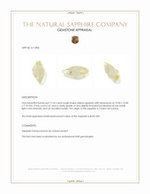 11.02 Ct. Yellow Rough Sapphire from Ceylon (Sri Lanka) Appraisal