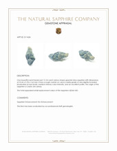 12.18 Ct. Greenish Blue Sapphire Crystal from Ceylon (Sri Lanka) Appraisal