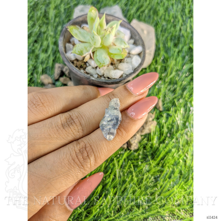 12.18 Ct. Greenish Blue Sapphire Crystal from Ceylon (Sri Lanka)