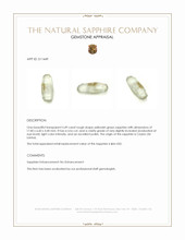 5.49 Ct. Yellowish Green Rough Sapphire from Ceylon (Sri Lanka) Appraisal