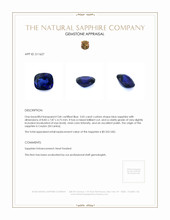 3.05 Ct. Blue Sapphire from Ceylon (Sri Lanka) Appraisal