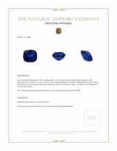 5.63 Ct. Blue Sapphire from Ceylon (Sri Lanka) Appraisal