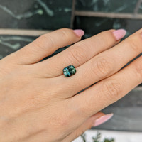 2.29 Ct. Bluish Green Sapphire from Madagascar Life Style