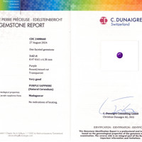 3.62 Ct. Purple Sapphire from Madagascar Scan Report