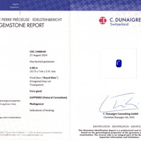 5.08 Ct. Blue Sapphire from Madagascar Scan Report