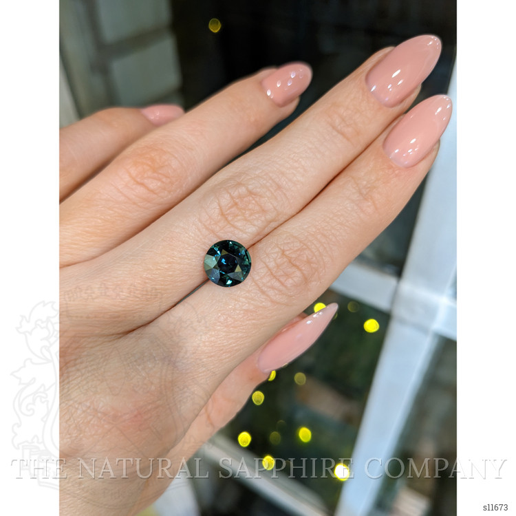 2.55 Ct. Bluish Green Sapphire from Ceylon (Sri Lanka)