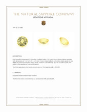 7.01 Ct. Yellow Sapphire from Ceylon (Sri Lanka) Appraisal