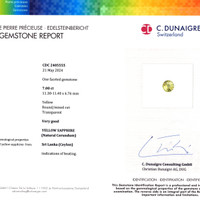 7.01 Ct. Yellow Sapphire from Ceylon (Sri Lanka) Scan Report