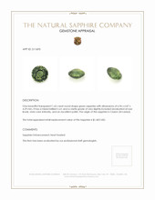 1.65 Ct. Green Sapphire from Ceylon (Sri Lanka) Appraisal