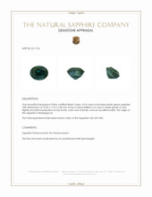 4.24 Ct. Bluish Green Sapphire from Madagascar Appraisal