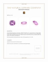 4.16 Ct. Pinkish Purple Sapphire from Madagascar Appraisal