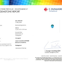 5.03 Ct. Bluish Green Sapphire from Ceylon (Sri Lanka) Scan Report