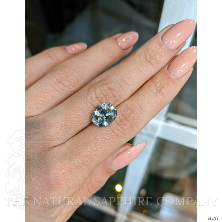 5.03 Ct. Bluish Green Sapphire from Ceylon (Sri Lanka)