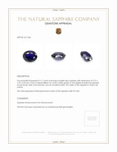 3.17 Ct. Purplish Blue Sapphire from Ceylon (Sri Lanka) Appraisal