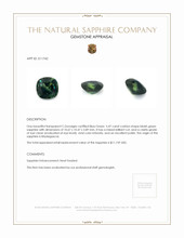 5.47 Ct. Bluish Green Sapphire from Madagascar Appraisal