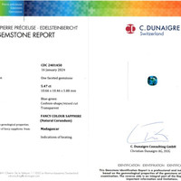 5.47 Ct. Bluish Green Sapphire from Madagascar Scan Report