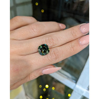 5.47 Ct. Bluish Green Sapphire from Madagascar Life Style