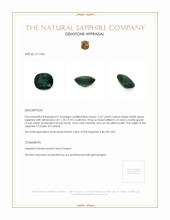 5.37 Ct. Bluish Green Sapphire from Ceylon (Sri Lanka) Appraisal