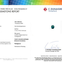 5.37 Ct. Bluish Green Sapphire from Ceylon (Sri Lanka) Scan Report