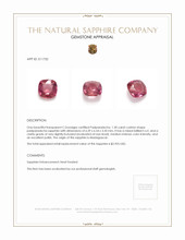 1.30 Ct. Padparadscha Sapphire from Madagascar Appraisal