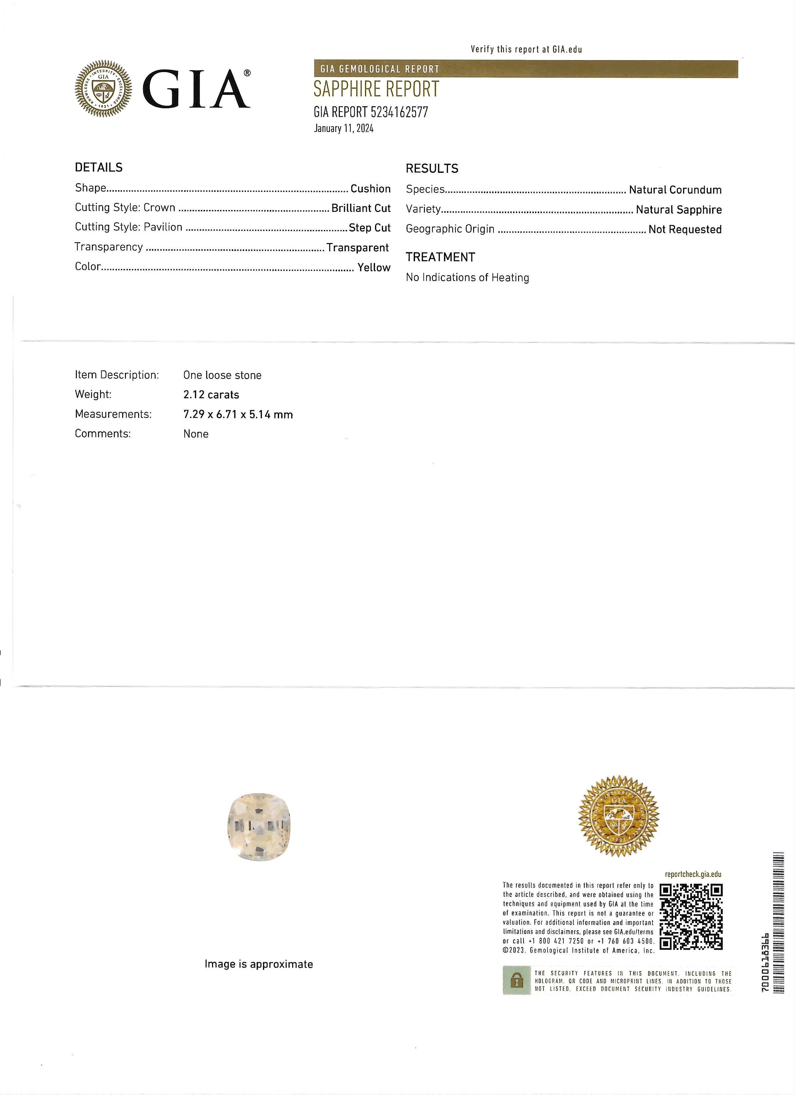 2.12 Ct. Peach Sapphire from Ceylon (Sri Lanka)