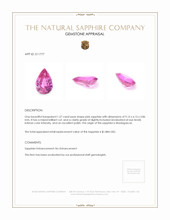 1.57 Ct. Pink Sapphire from Madagascar Appraisal