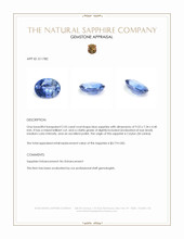 2.55 Ct. Blue Sapphire from Ceylon (Sri Lanka) Appraisal
