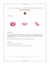 2.96 Ct. Purplish Pink Sapphire from Ceylon (Sri Lanka) Appraisal